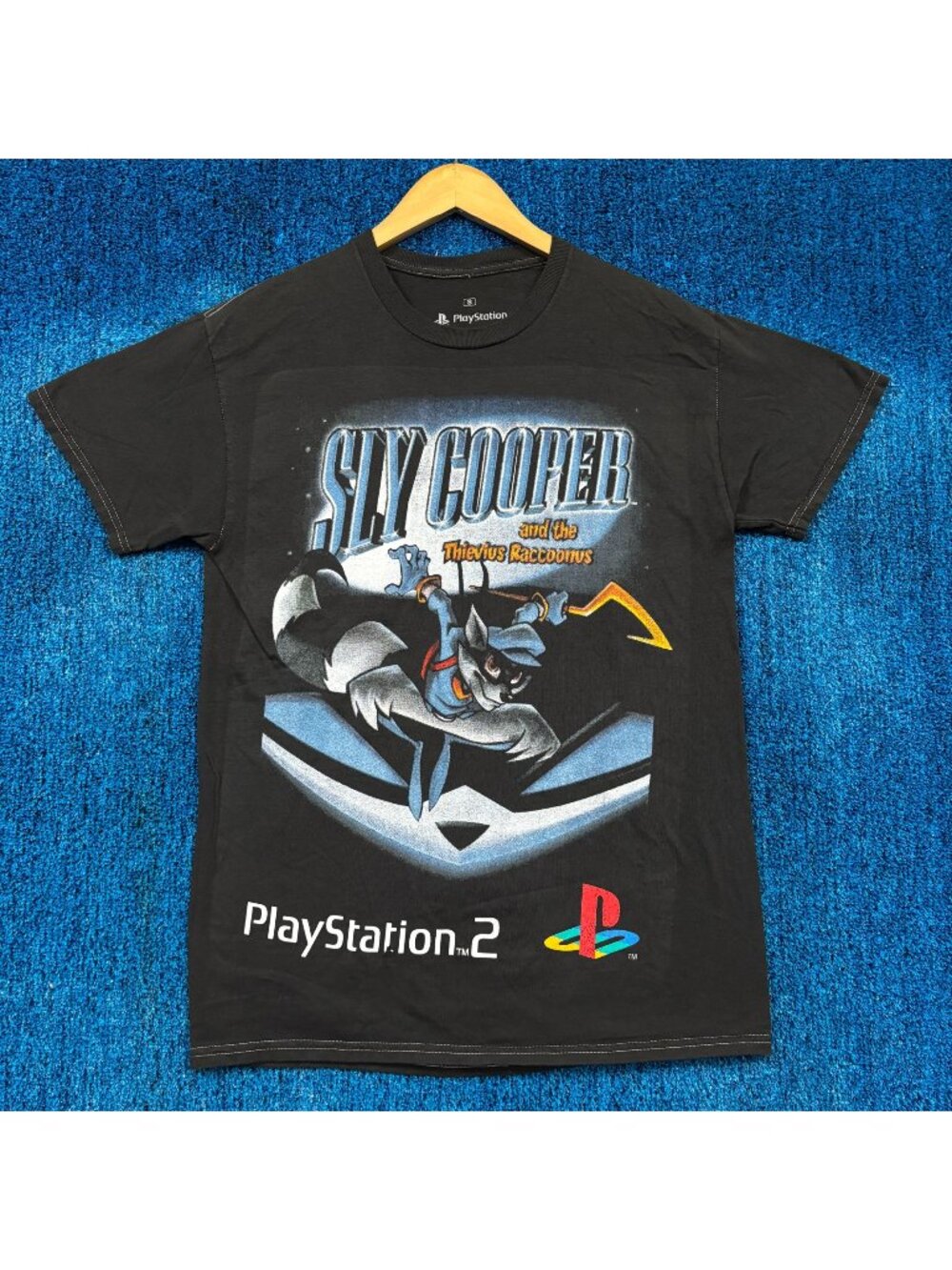 Play Station 2 Sly Cooper Gaming T-Shirt Size Small